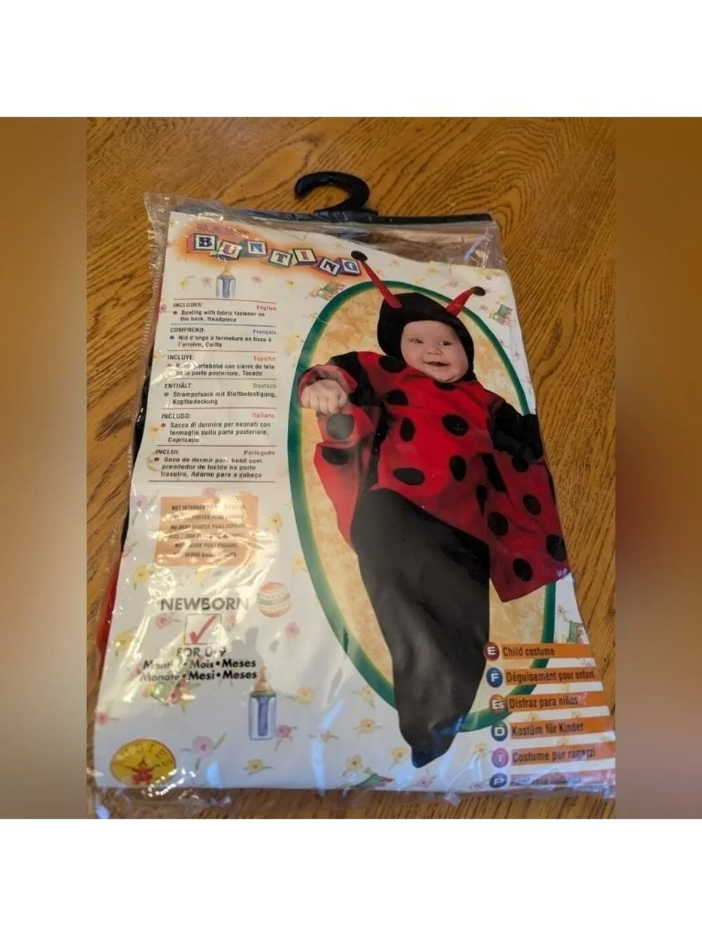 Rubies infant newborn Ladybug Costume  includes a bunting bag & soft head piece